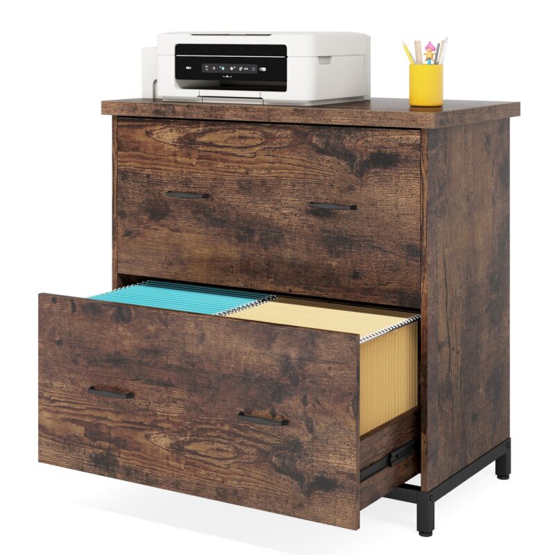 File Cabinet, 2-Drawer Lateral Filing Cabinet Printer Stand