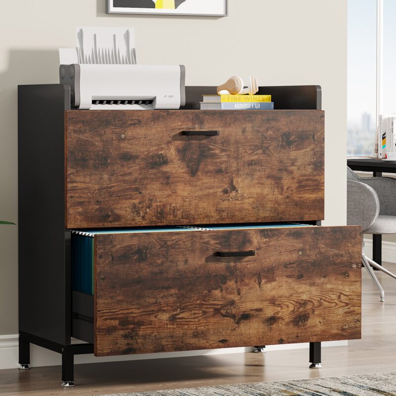 File Cabinet, 2 Drawer Lateral Filing Organization Storage Cabinet - Image 2