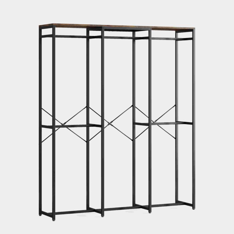 Freestanding Closet Organizer, Garment Rack with Shelves and Hanging Rods - Image 2