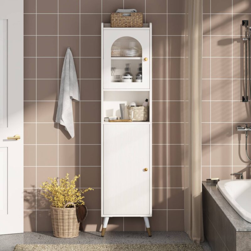 Storage Cabinet, 67’’ Bathroom Cabinet with 2 Doors and 6 Shelves - Image 6