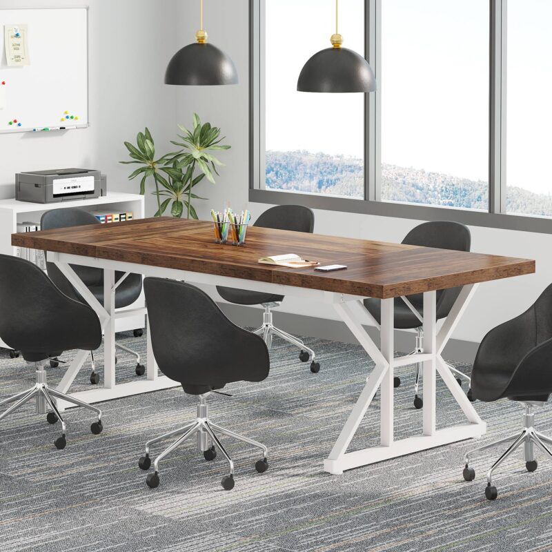 Conference Table, 6FT Rectangle Meeting Room Table Executive Desk - Image 3