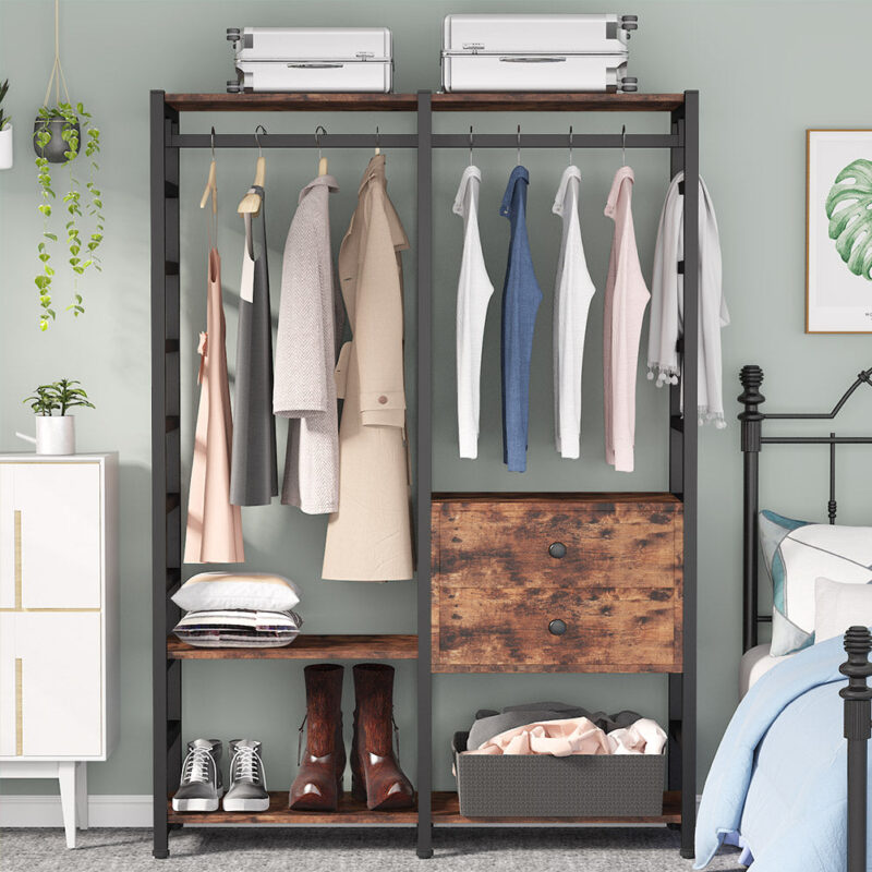 Freestanding Closet Organizer, Heavy Duty Clothes Rack - Image 4