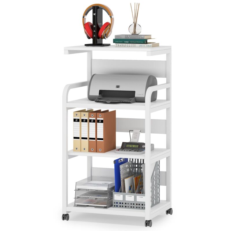 Printer Stand, Rolling Printer Table Stand Storage Rack - Image 8