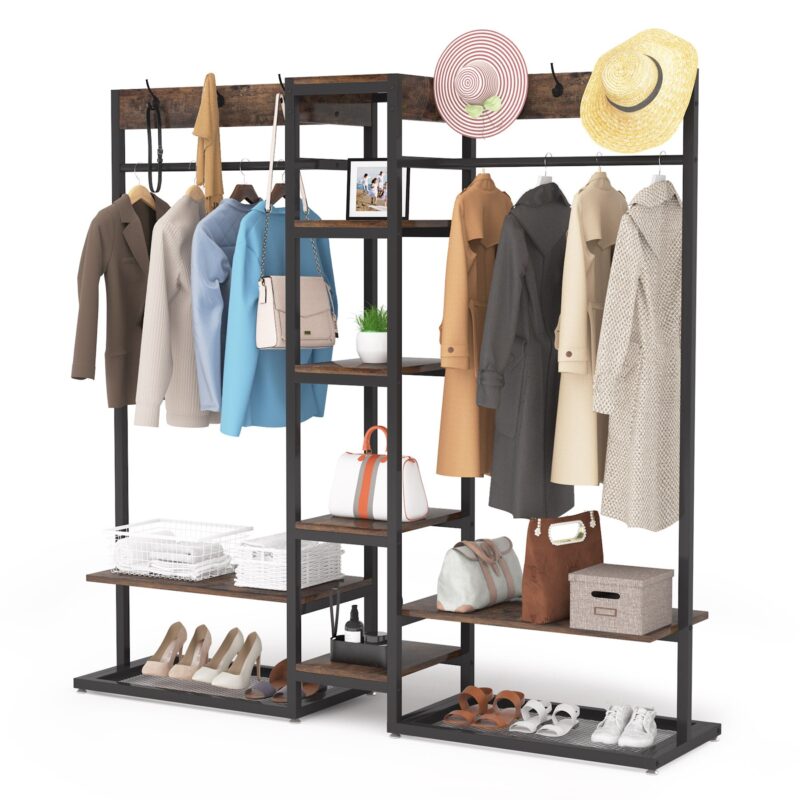 Freestanding Closet Organizer, Clothing Garment Rack