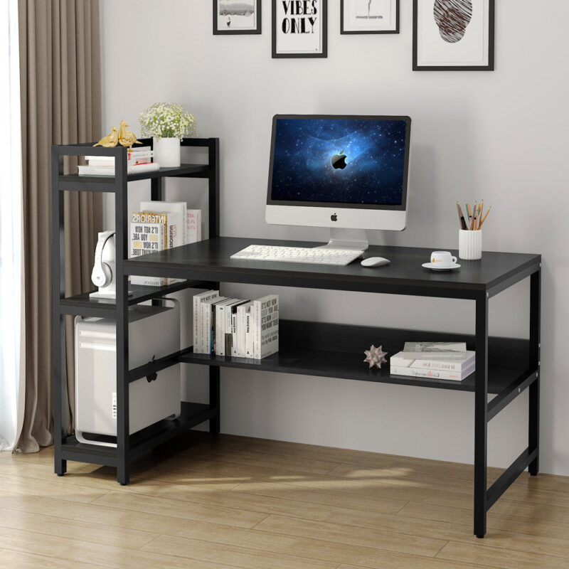 Computer Desk, 60 inch Study Desk with Reversible Storage Shelves - Image 3