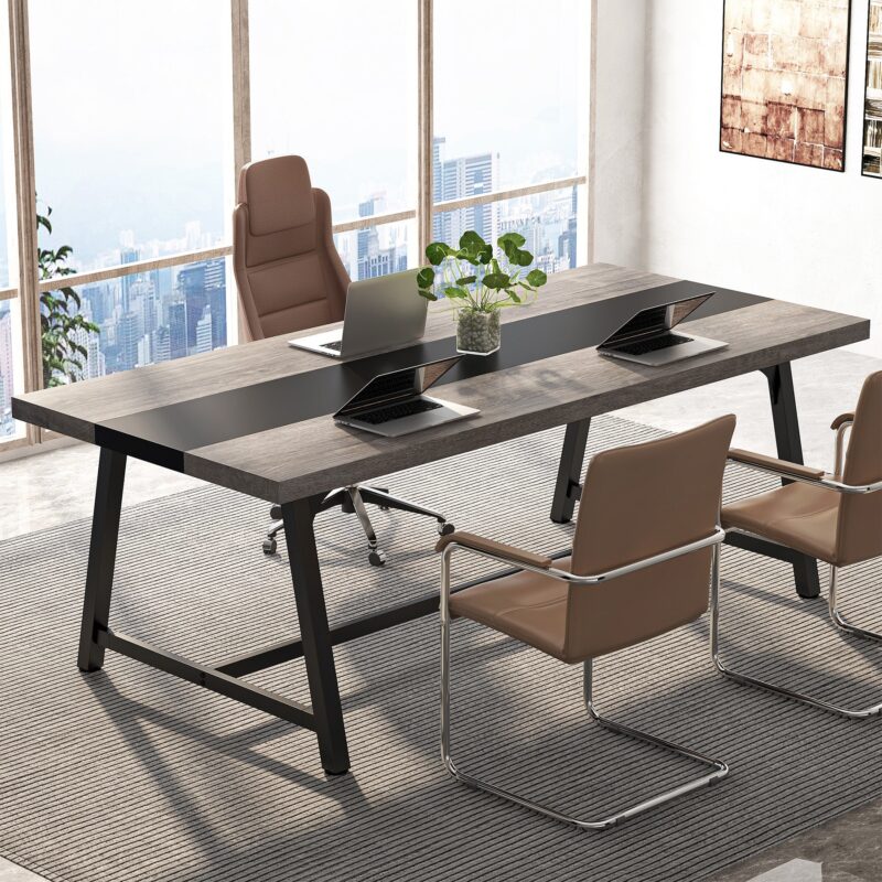 6FT Conference Table, 70.8” Executive Desk Office Computer Meeting Table - Image 8