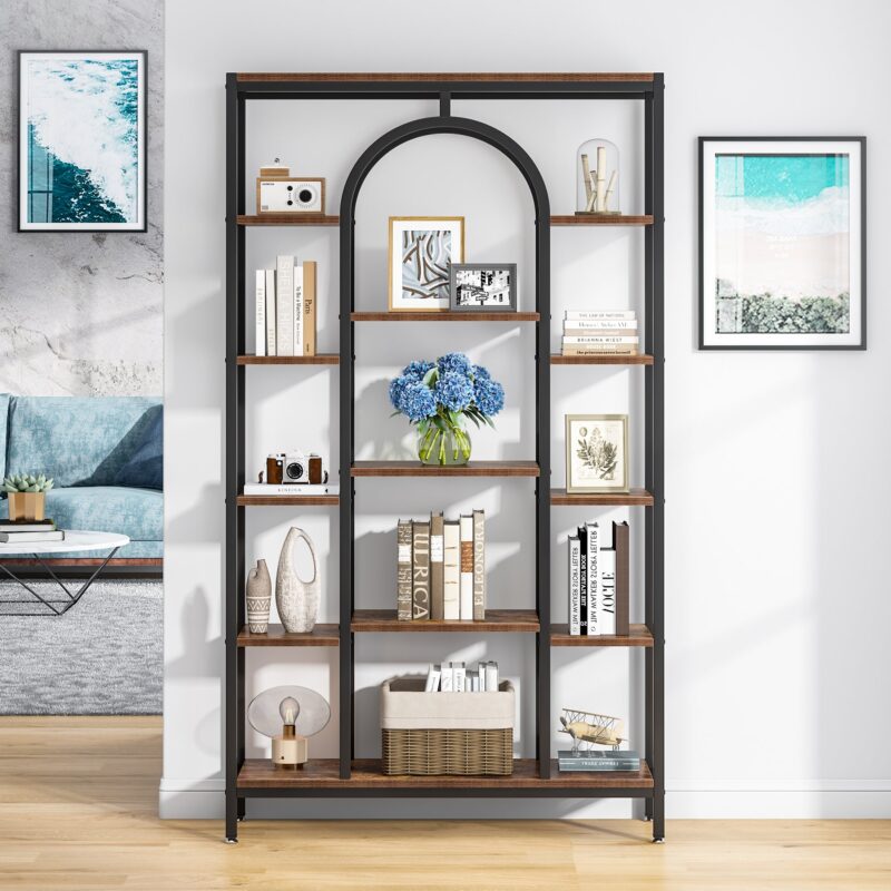 Bookshelf, 70.9" Etagere Bookcase Open Display Shelf - Image 5