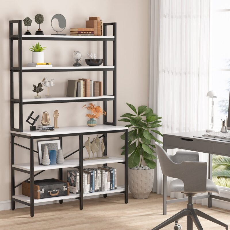 Bookshelf, 6-Tier Standing Etagere Bookcase Storage Rack - Image 3