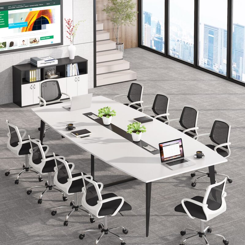 Conference Table, Modern 6FT / 8FT Boat Shaped Meeting Table - Image 8