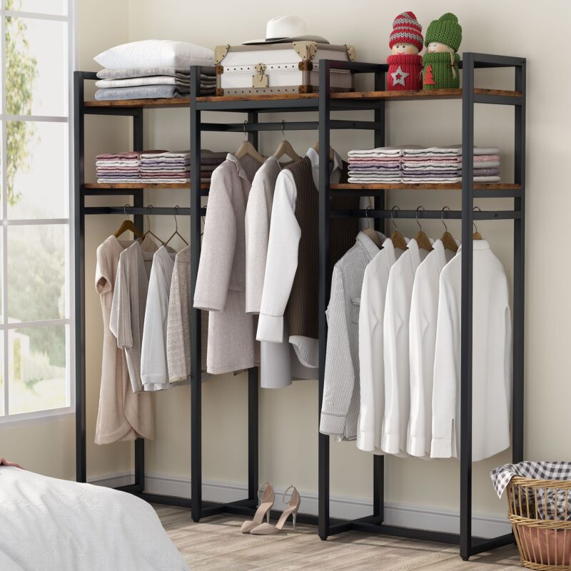 Freestanding Closet Organizer, 75 inch Heavy Duty Garment Rack - Image 4