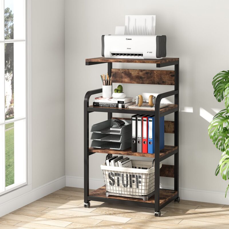 Printer Stand, Rolling Printer Table Stand Storage Rack