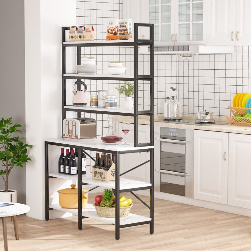 Bookshelf, 6-Tier Standing Etagere Bookcase Storage Rack - Image 4