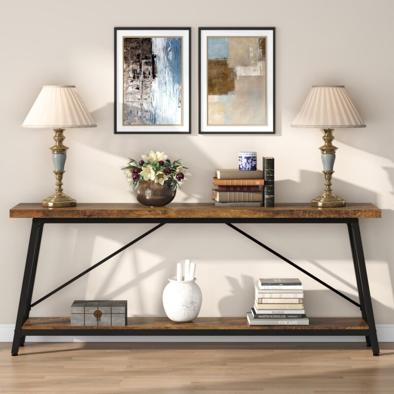 Console Table, 70.9 Inches Extra Long Sofa Table Behind Couch - Image 4