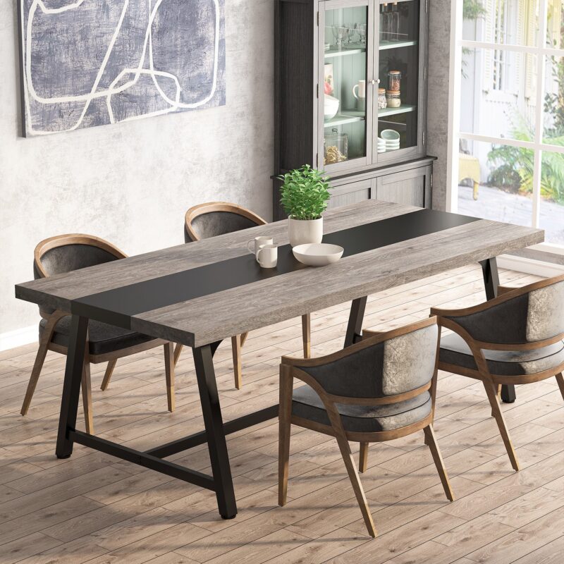 Dining Table for 8 People, 70.87" Rectangular Wood Kitchen Table - Image 8