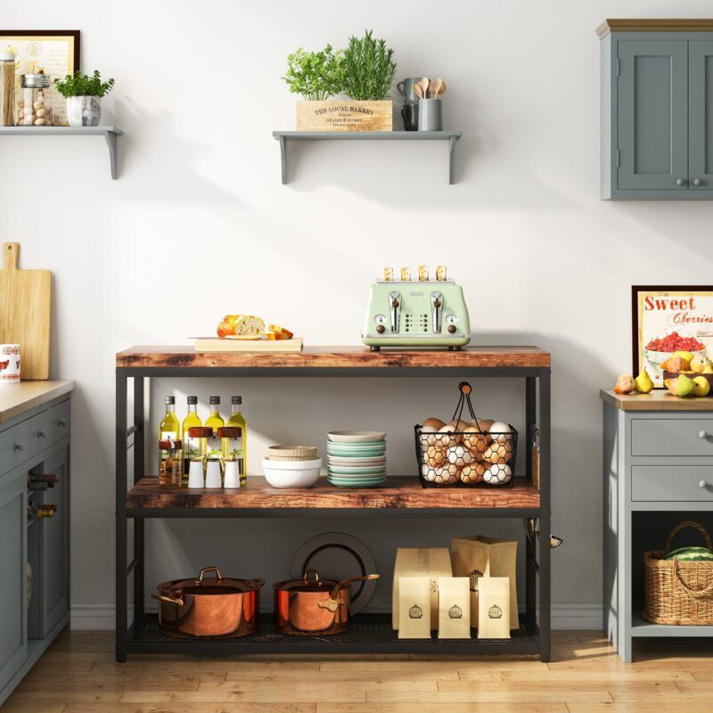 Kitchen Island with Storage Shelves, 3-Tier Kitchen Shelf - Image 3