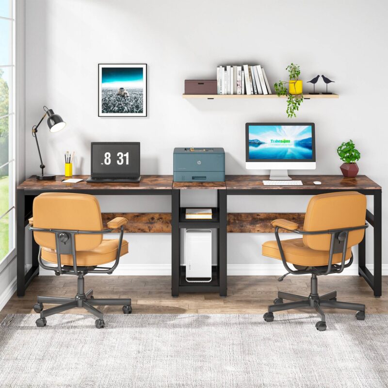 Two Person Desk, 78.8" Height Adjustable Computer Desk with Lift Top - Image 3