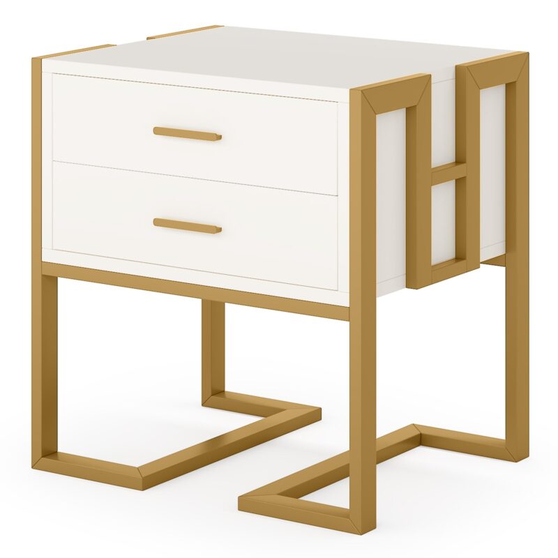 Nightstand, 21" Wide Bedside  End Table with 2-Drawer - Image 2