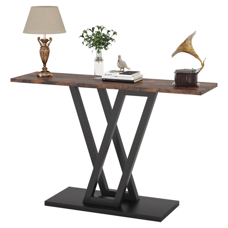 43 Inch Console Table, Industrial Entryway Hallway Table