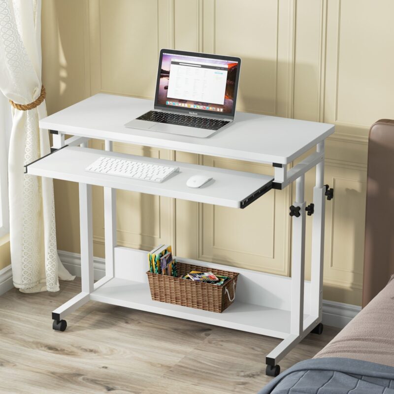 Height Adjustable Desk, Rolling Standing Desk Portable Desk - Image 7