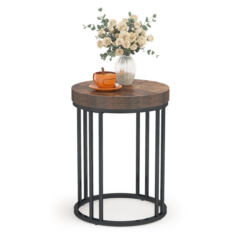 End Table, Modern Round Side Table, Small Nightstand