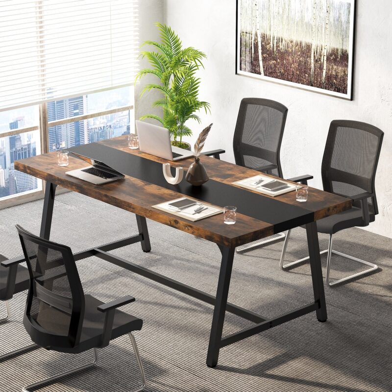 6FT Conference Table, 70.8” Executive Desk Office Computer Meeting Table - Image 3