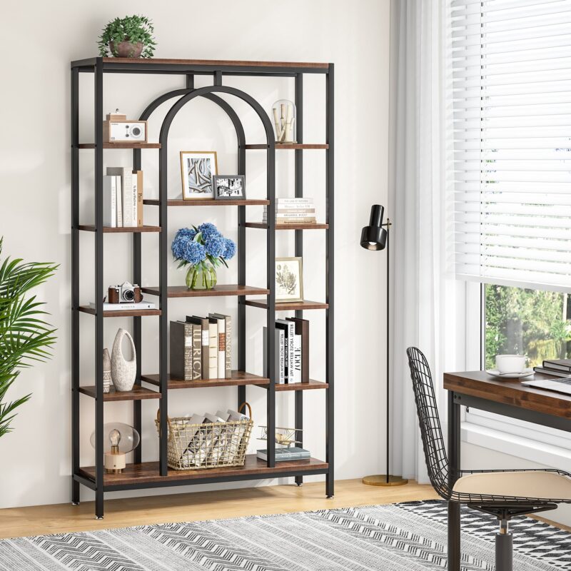 Bookshelf, 70.9" Etagere Bookcase Open Display Shelf - Image 3