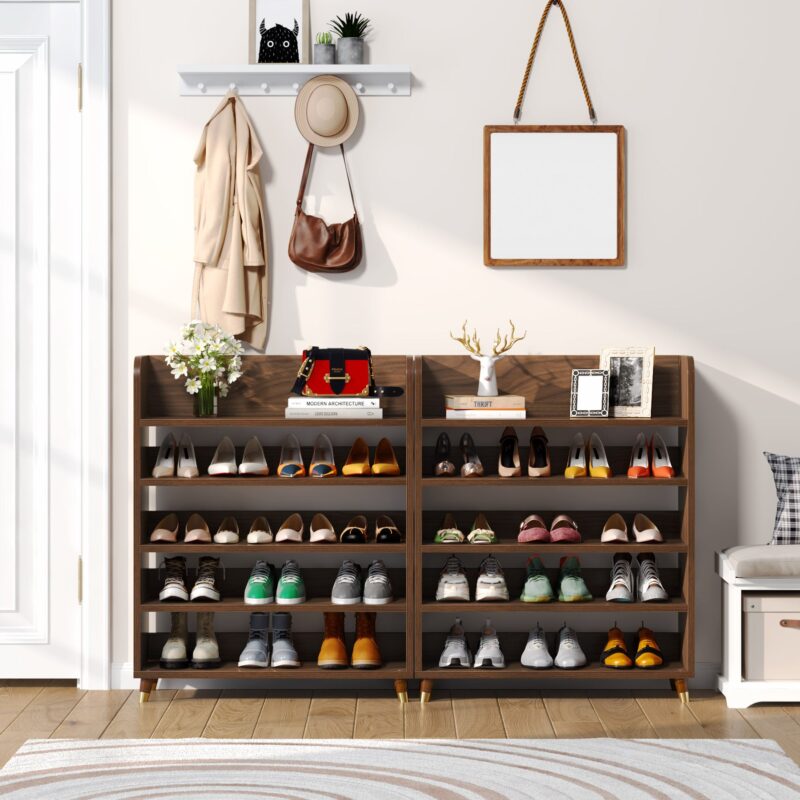 Shoe Rack, 5 Tier Freestanding Shoe Stand Storage Shelf - Image 5