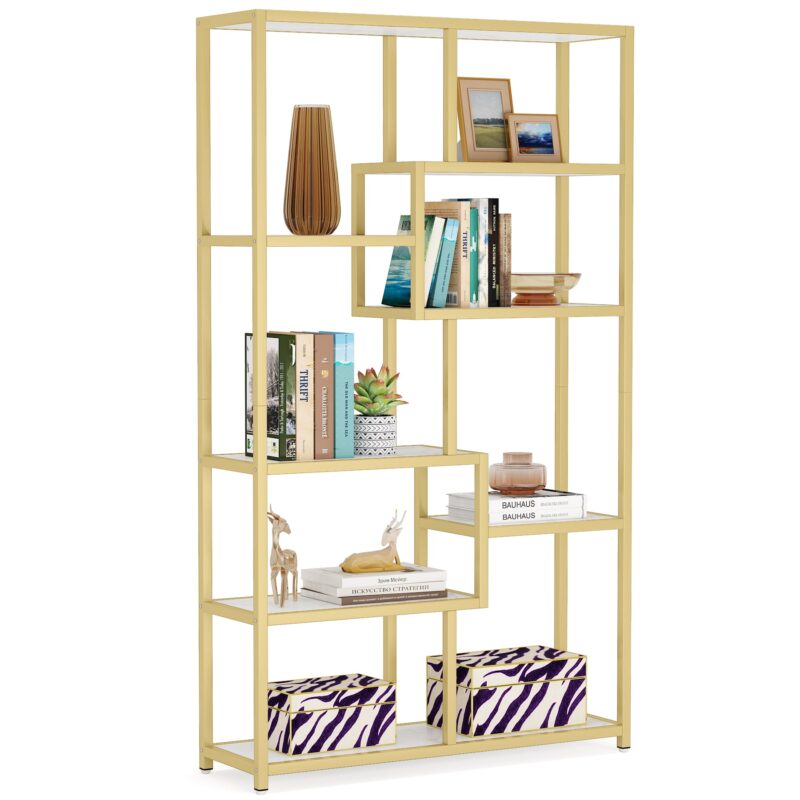 Bookshelf, 8-Open Shelf Etagere Bookcase Storage Organizer