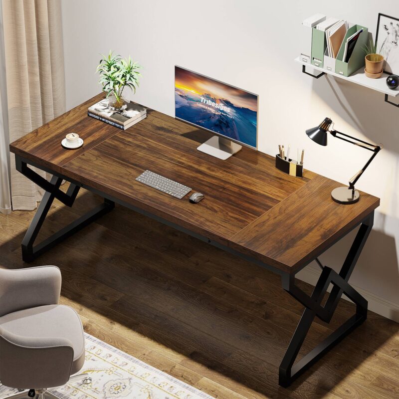 Executive Desk, 63” Large Computer Desk for Home Office - Image 4