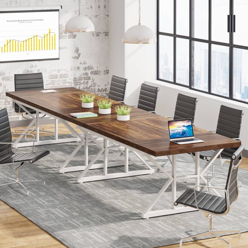 Conference Table, 6FT Rectangle Meeting Room Table Executive Desk - Image 5