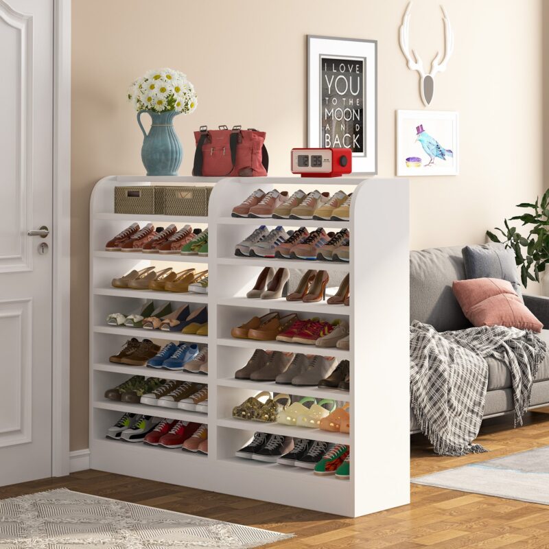 Shoe Cabinet, 8-Tier Shoe Shelf Shoes Rack Organizer - Image 4