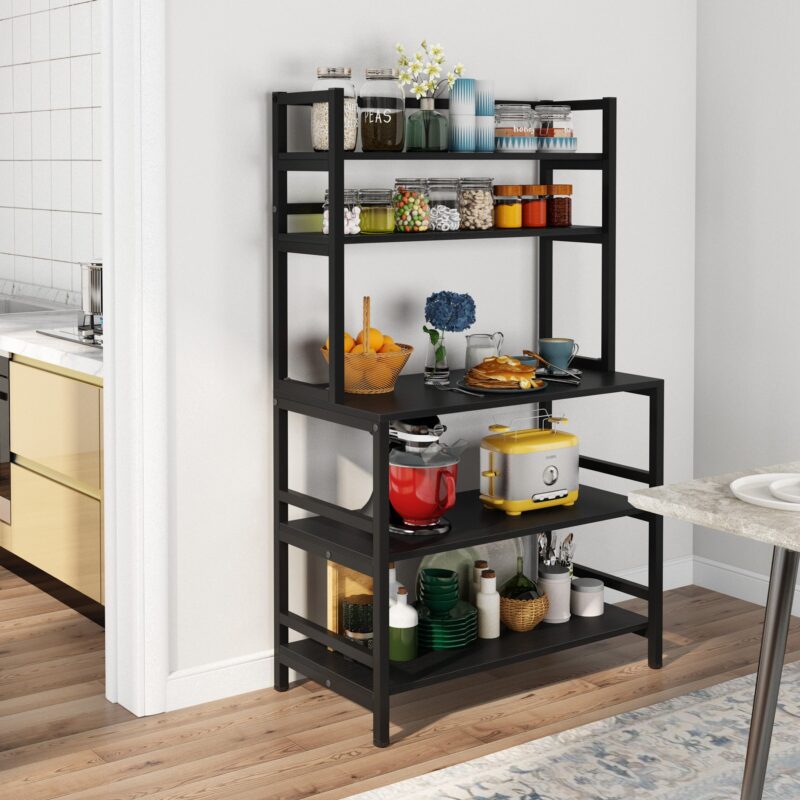 Kitchen Baker's Rack, 5-Tier Microwave Oven Stand with Hutch - Image 5