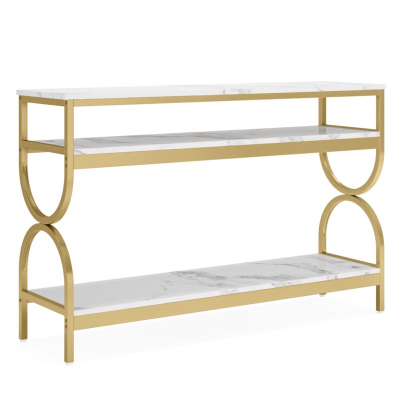 Console Table, 55" Sofa Table with 3-Tier Storage Shelves - Image 9