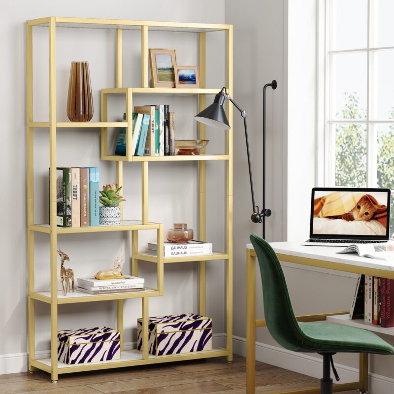 Bookshelf, 8-Open Shelf Etagere Bookcase Storage Organizer - Image 3