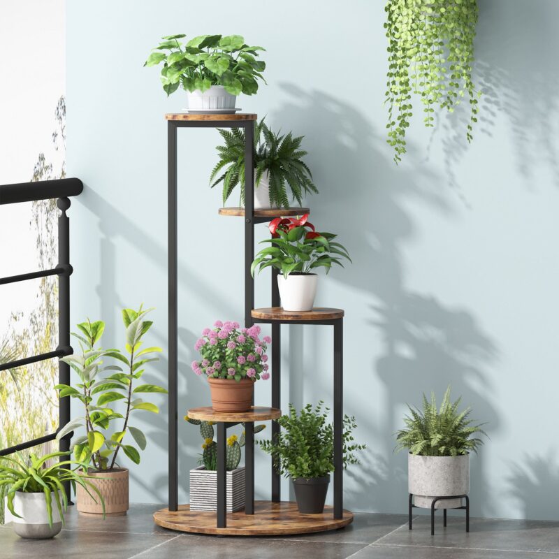 Plant Stand, 4-Tier Plant Shelf Holders Corner Flower Pot Stands - Image 3