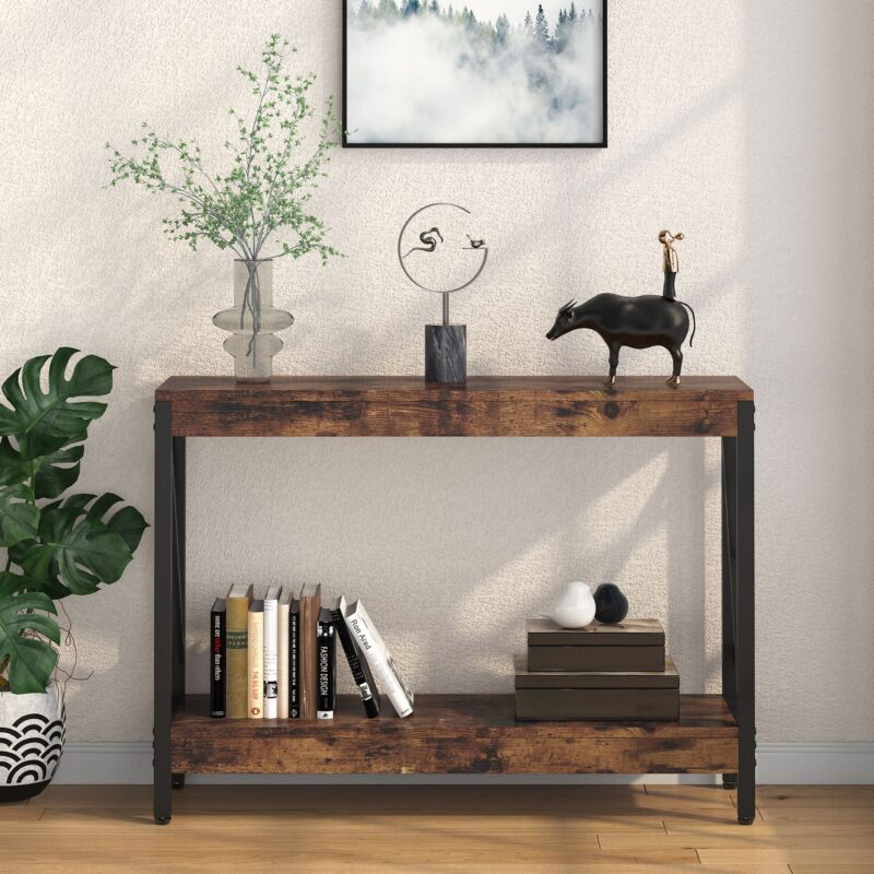 Console Table,  Narrow Sofa Entryway Table with Storage Shelf - Image 4