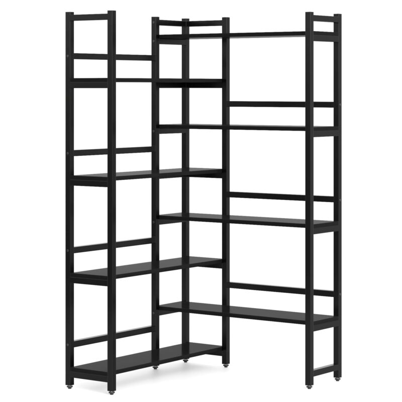 Corner Bookshelf,  8-Tier Industrial 70.8” Bookcase - Image 8