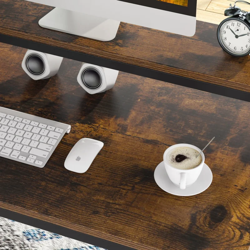 L-Shaped Computer Desk with Open Shelves & Monitor Stand - Image 5