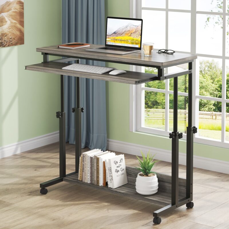 Height Adjustable Desk, Rolling Standing Desk Portable Desk - Image 12