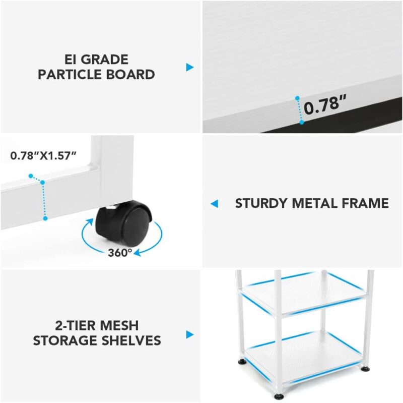 Rotating Desk, 360° Rotating Reversible L-Shaped Corner Desk - Image 6