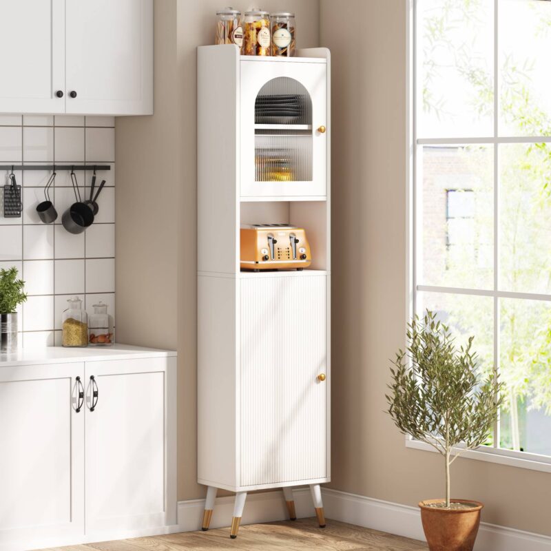 Storage Cabinet, 67’’ Bathroom Cabinet with 2 Doors and 6 Shelves - Image 3