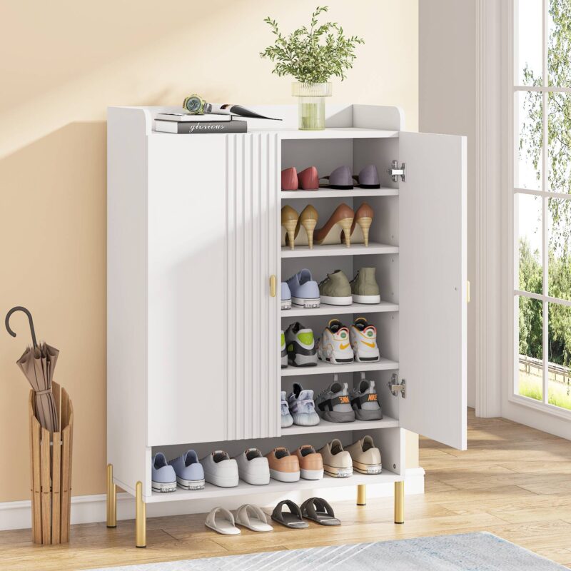 Shoe Cabinet, 6-Tier Shoe Organizer with Adjustable Shelves for Entryway - Image 4