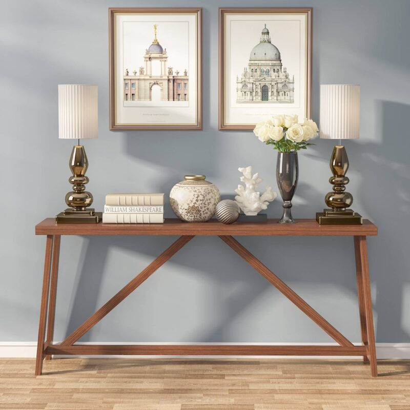 Console Table, 70.9 Inch Solid Wood Sofa Table Behind Couch - Image 3