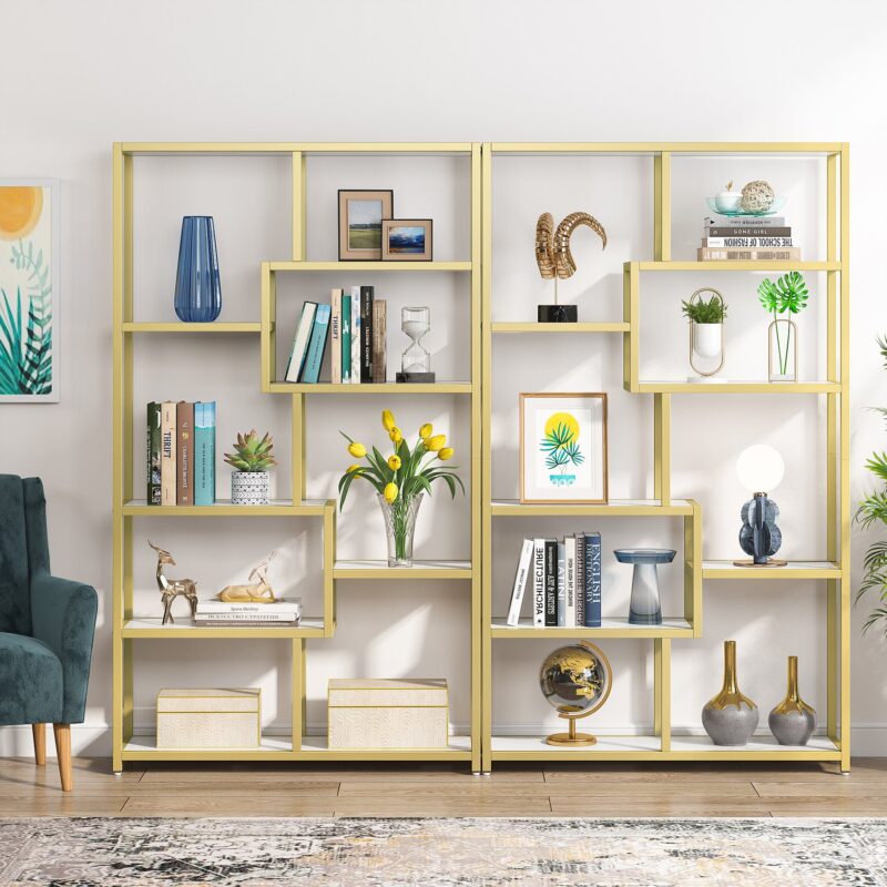 Bookshelf, 8-Open Shelf Etagere Bookcase Storage Organizer - Image 4