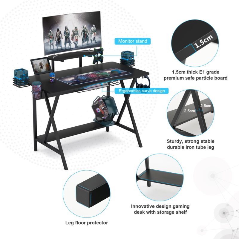 Computer Desk Gaming Desk Writing Workstation Study Desk - Image 6