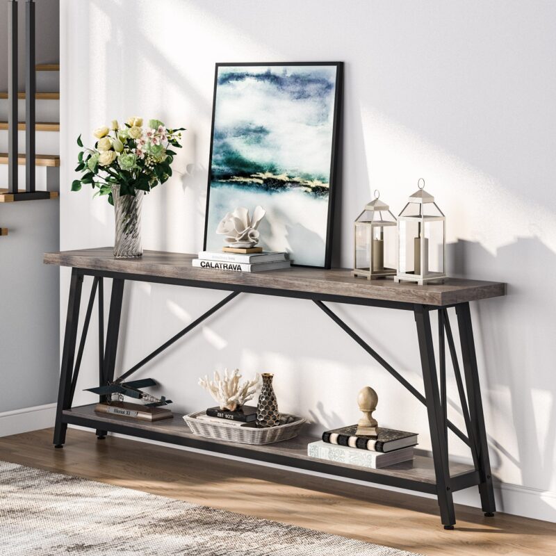 Console Table, 70.9 Inches Extra Long Sofa Table Behind Couch - Image 8