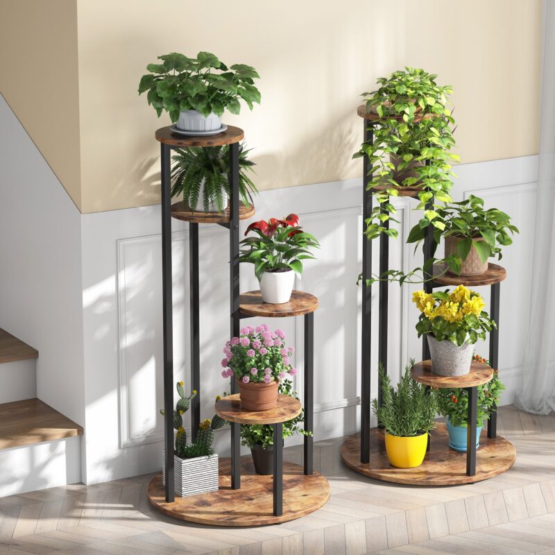 Plant Stand, 4-Tier Plant Shelf Holders Corner Flower Pot Stands - Image 4