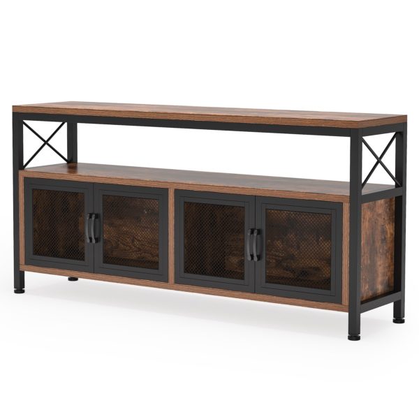 Sideboard Buffet Table Bar Cabinet with 4 Mesh Doors - Image 2