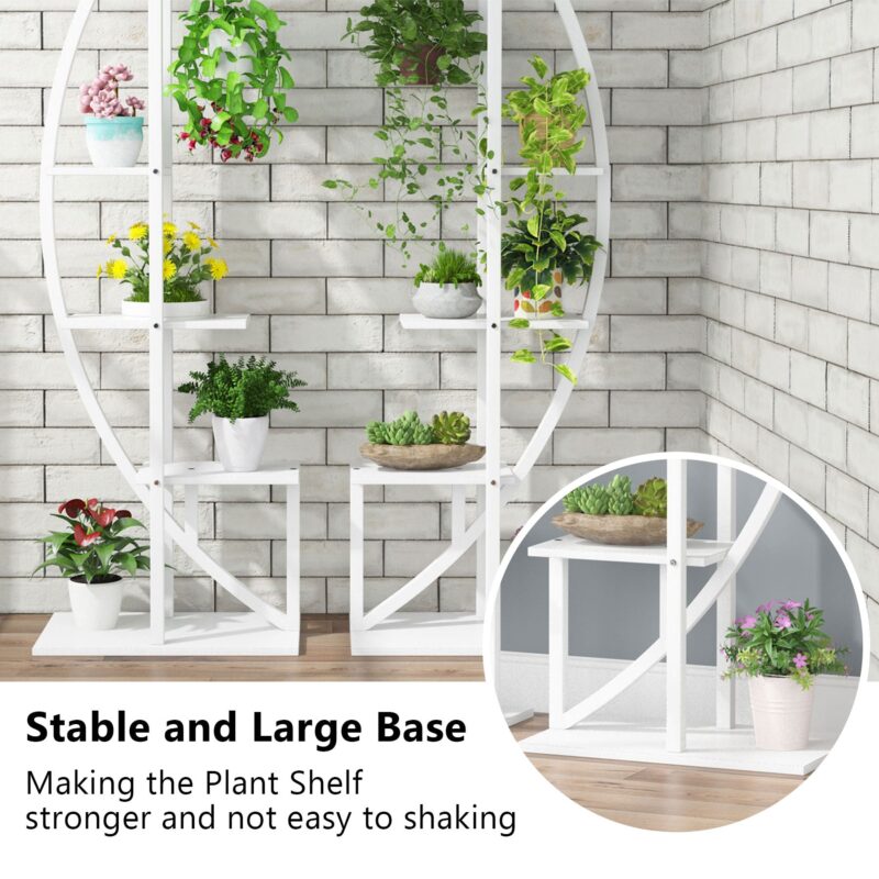 Plant Stand, 5-Tier Curved Flower Display Shelf Pack of 2 - Image 7