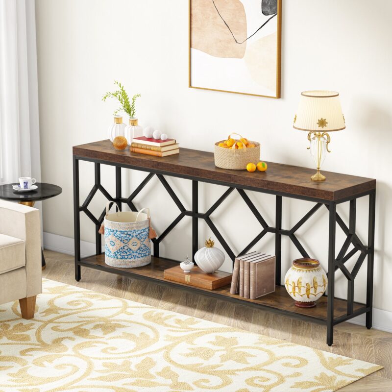 Console Table, 71" Extra Long Sofa Table with Open Storage Shelf - Image 3